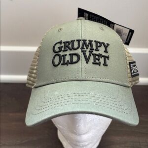 Grunt Style Grumpy Old Vet Embroidered logo, canvas snapback cap, America Pride